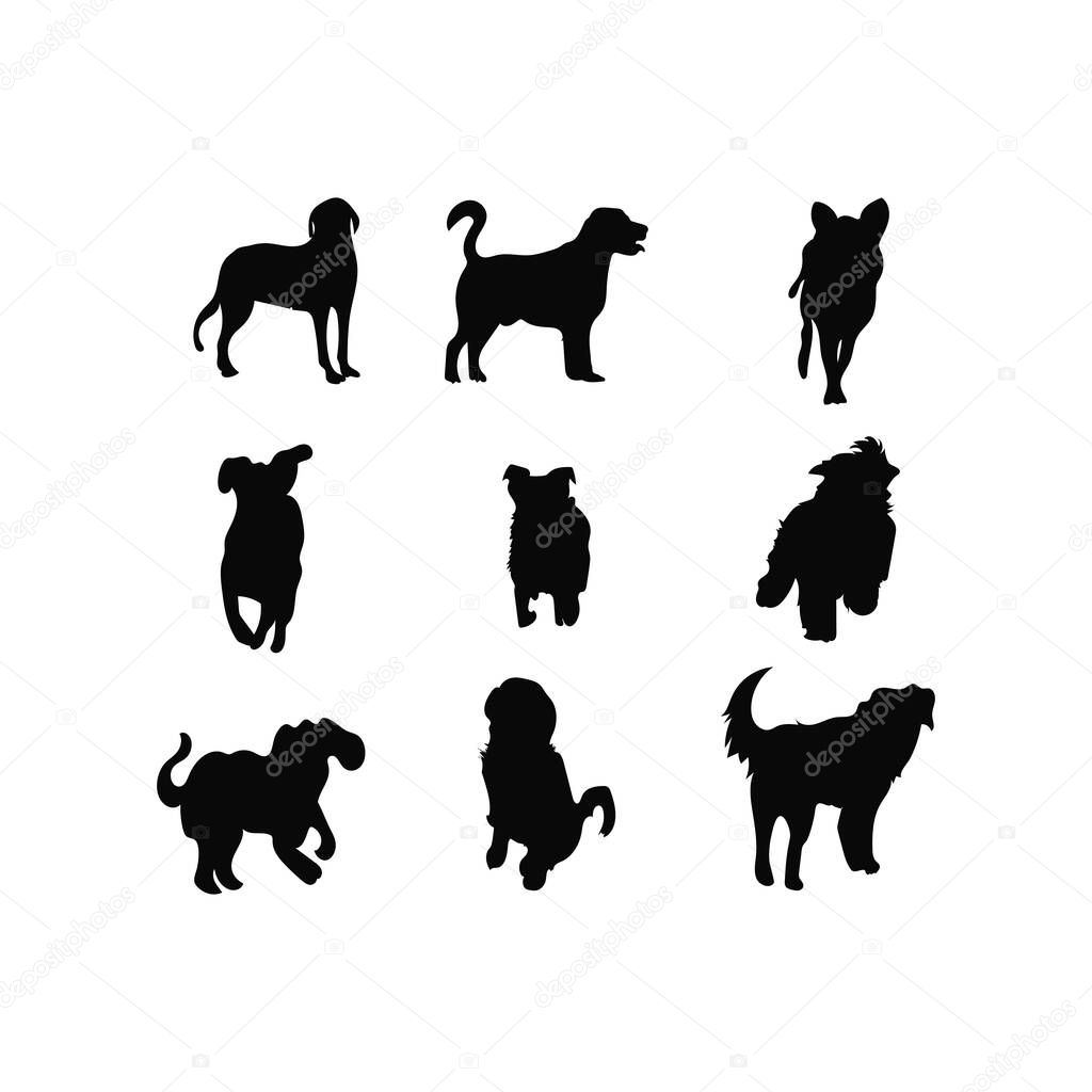 Dog silhouettes Design free vector illustration