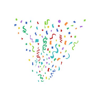 Renkli Konfeti Patlaması Partisi Kutlaması serbest vektör çizimi