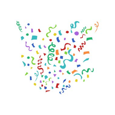 Renkli Konfeti Patlaması Partisi Kutlaması serbest vektör çizimi