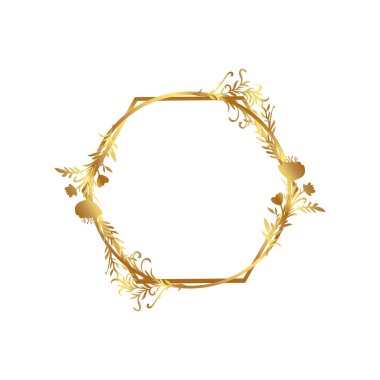 Çiçekler altıgen daire serbest vektör çizimi