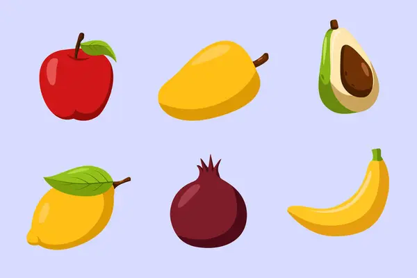 Set Van Fruits Element Ontwerp — Stockvector