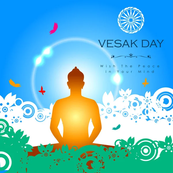 Abstract of Vesak Day. The day referred to the Birthday, Enlightenment, and Death of The Lord Buddha that's one sign of Buddism. Buddhists around the world called The Meditation Day and Buddha Jayanti Day. Vector and Illustration, EPS 10.