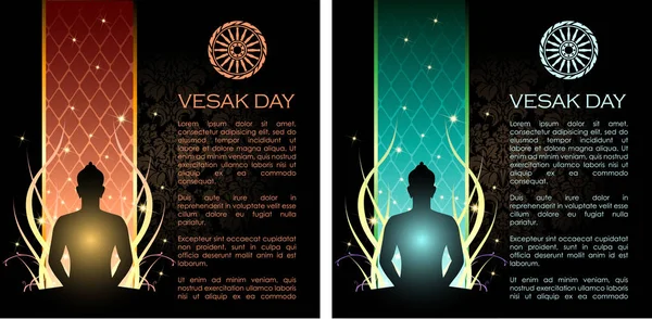 Abstract Vesak Day Day Referred Birthday Enlightenment Death Lord Buddha — Vector de stock