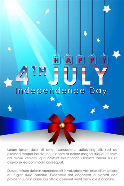 Аннотация Happy 4Th July Memorial Independence Day Banner Вектор Иллюстрация — стоковый вектор