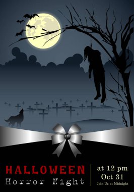 Abstract of Halloween to be the Spooky or The Horror  Banner Template Scene Background, Vector and illustration, eps 10