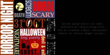 Abstract of Halloween to be the Spooky or The Horror  Banner Template Scene Background, Vector and illustration, eps 10