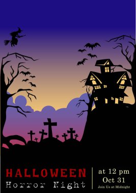 Abstract of Halloween to be the Spooky or The Horror  Banner Template Scene Background, Vector and illustration, eps 10