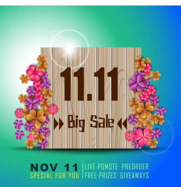 Vector of 11.11 November Big Sale Banner Template Design for Annual Estimate Discount Campaign. Vector and Illustration, EPS10.