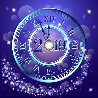 Mutlu yeni yıl 2019 özetini. Vektör ve illüstrasyon, Eps 10.