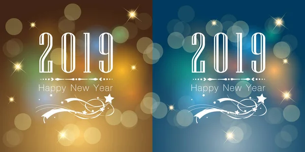 Mutlu yeni yıl 2019 özetini. Vektör ve illüstrasyon, Eps 10.