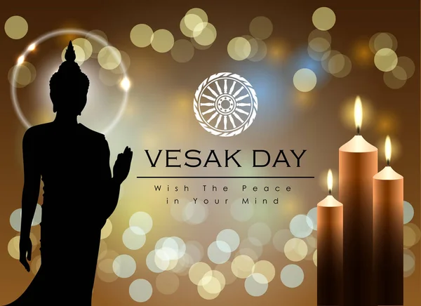 Abstract of Vesak Day. The day referred to the Birthday, Enlightenment, and Death of The Lord Buddha that's one sign of Buddism. Buddhists around the world called The Meditation Day and Buddha Jayanti Day. Vector and Illustration, EPS 10.