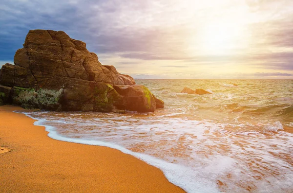 Klippig Kustremsa Syn Pointe Percho Halvön Quiberon Bretagne Bretagne Frankrike — Stockfoto