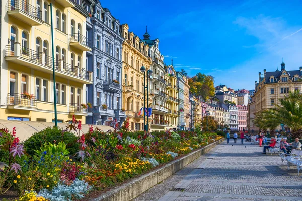 Arquitectura Karlovy Vary Karlsbad República Checa Ciudad Balneario Más Visitada — Foto de Stock