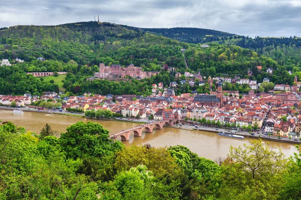 Visa Vackra Medeltida Staden Heidelberg Tyskland — Stockfoto