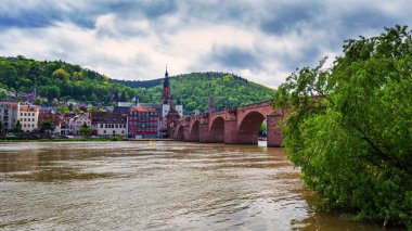 Ünlü eski Köprüsü ve Heidelberg castle, Heidelberg, Almanya Heidelberg beldesi