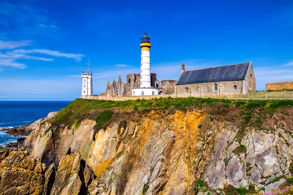 Vuurtoren Pointe Saint Mathieu Bretagne Frankrijk — Stockfoto