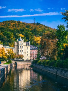 Mimari Karlovy Vary (Karlsbad), Çek Cumhuriyeti. En çok ziyaret edilen spa şehir Çek Cumhuriyeti