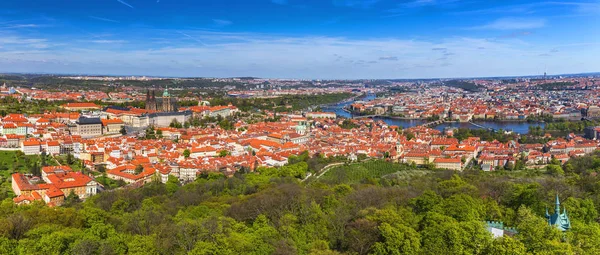 Skyline Luftaufnahme Der Prager Altstadt Der Karlsbrücke Der Prager Burg — Stockfoto