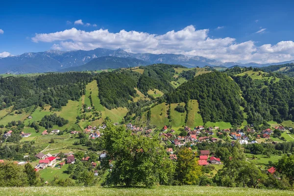 Cárpatos Montañas Verano Paisaje Con Cielo Azul Nubes Fondo Natural — Foto de Stock