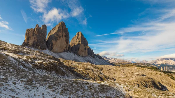 Tre Cime Laveredo Tre Spektakulära Bergstoppar Tre Cime Lavaredo Nationalpark — Stockfoto