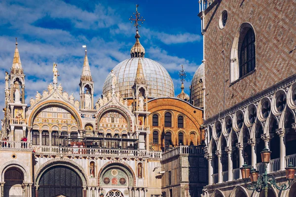 San Marco Plein Met Campanile San Marco Basiliek Het Centrale — Stockfoto