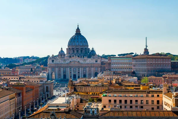 Vaticaanstad Peter Basiliek Panoramisch Uitzicht Rome Peter Basiliek Italië — Stockfoto