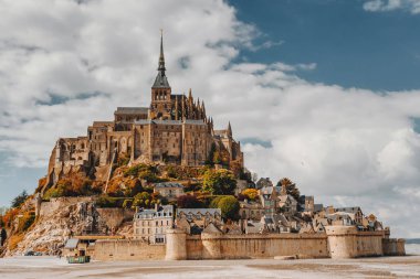 Muhteşem Mont Saint Michel Katedrali, Normandiya, Kuzey Fransa, Avrupa