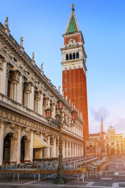 Campanile and Venice Doge\'s palace on San Marco square in Venice, Italy. Venice Grand Canal. Architecture and landmarks of Venice.