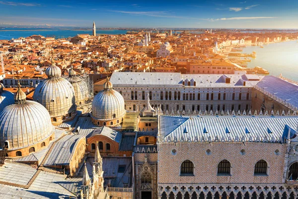 Venezia Vista Panoramica Aerea Con Tetti Rossi Veneto Italia Veduta — Foto Stock