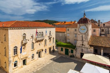 Eski Şehir, Trogir Dalmaçya, Hırvatistan. Trogir eski şehir. Çevre Split Hırvatistan. Balkan, Trogir, Dalmaçya, Hırvatistan güzel ve tarihi kenti.