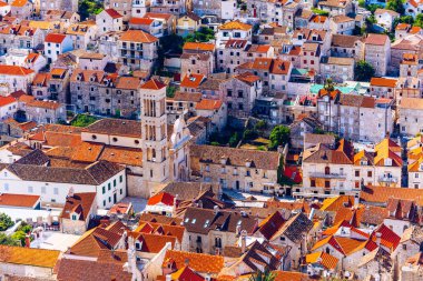 Saint Stephen, kasaba Hvar, Hvar Adası Split-Dalmaçya County, Hırvatistan bir Roma Katolik Katedrali Katedrali. St. Stephen Katedrali Hvar şehir merkezi kare.
