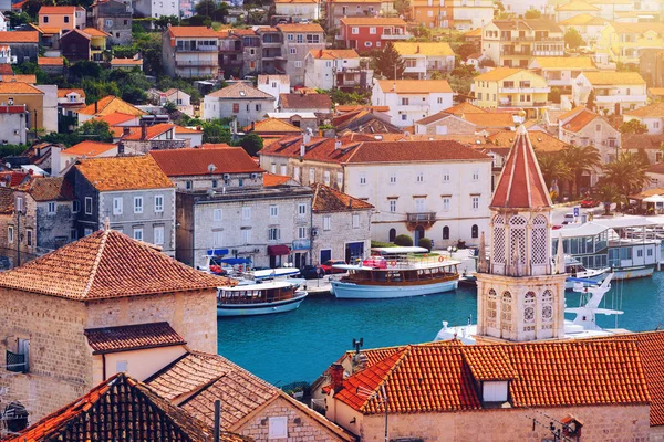 Widok Miasto Trogir Stare Miejsce Turystyczne Chorwacji Europa Widok Wybrzeże — Zdjęcie stockowe