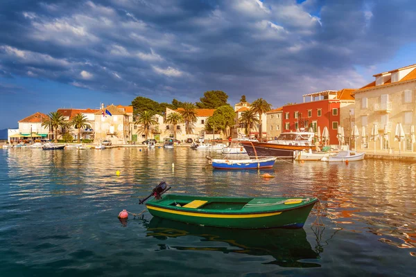 Anclaje Barcos Pesca Hermoso Puerto Sutivan Isla Brac Croacia Sutivan — Foto de Stock