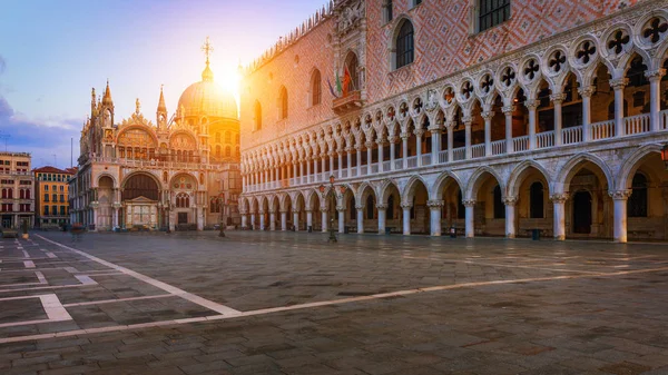 Piazza San Marco Con Campanile Basilica San Marco Piazza Principale — Foto Stock