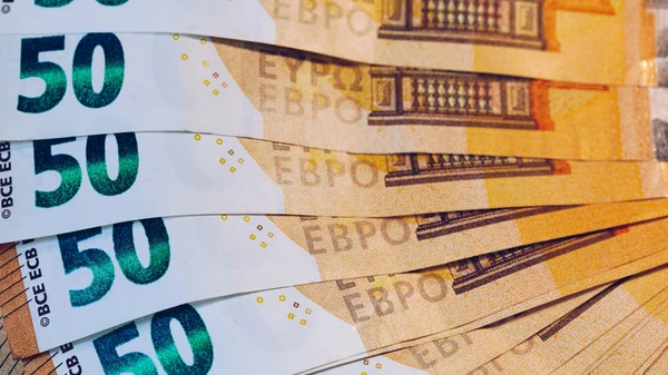 Dinheiro Euros Fundo Euros Notas União Europeia Dinheiro Euros Muitas — Fotografia de Stock