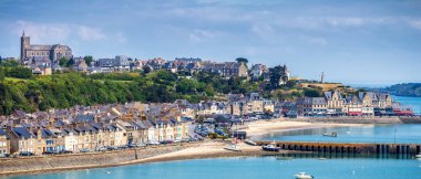 Cancale view, city in north of France known for oyster farming, Brittany. clipart