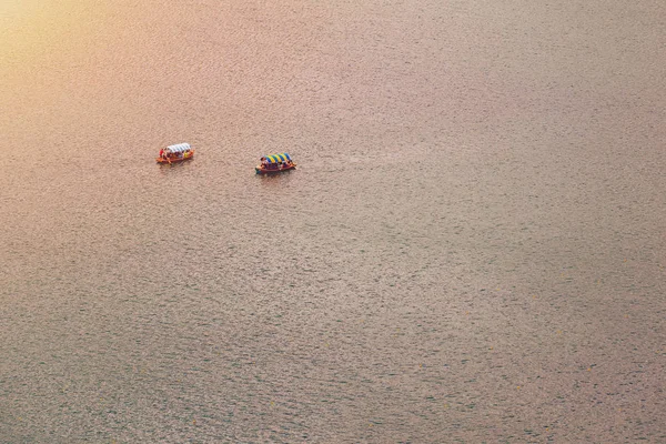 Bleder See Slowenien Blick Von Oben Auf Ein Boot Das — Stockfoto