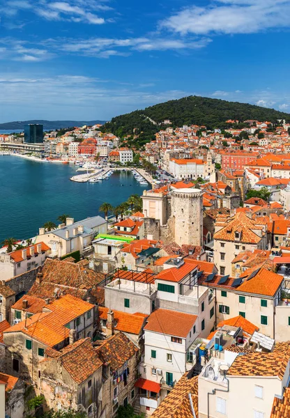 Split Vízparti Marjan Hegy Légifelvételek Dalmácia Horvátország Unesco Világörökség Része — Stock Fotó
