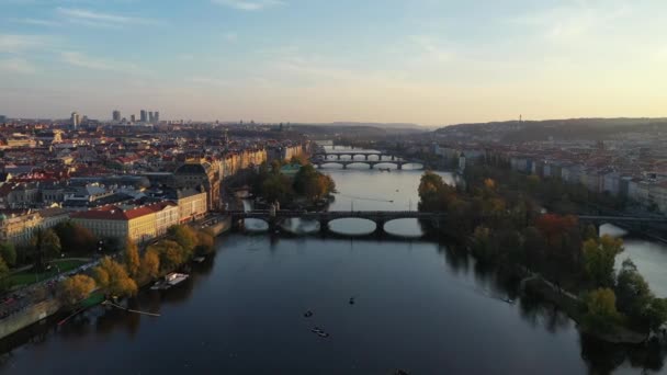 Vista Panorámica Desde Arriba Ciudad Vieja Praga Vista Aérea Ciudad — Vídeos de Stock