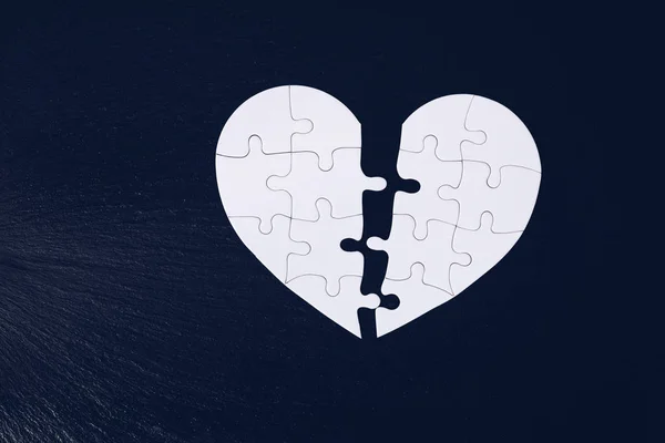 Heart jigsaw split in half, valentine's day, two piece jigsaw lo