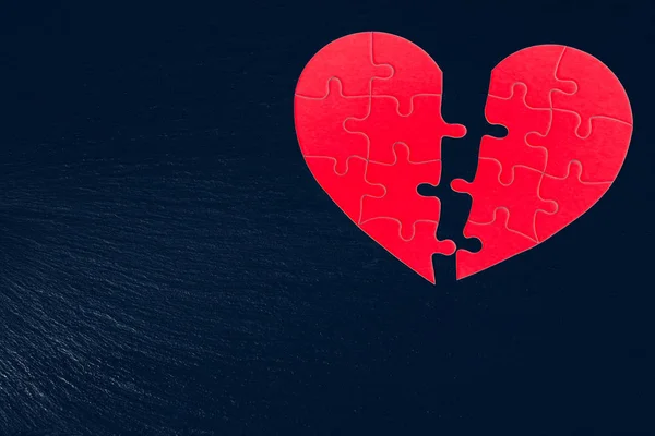 Heart jigsaw split in half, valentine's day, two piece jigsaw lo
