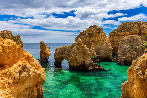 Vista panorámica, Ponta da Piedade cerca de Lagos en Algarve, Portugal —  Fotos de Stock