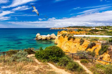 Algarve sahilindeportimao kıyı izi. Bakan 