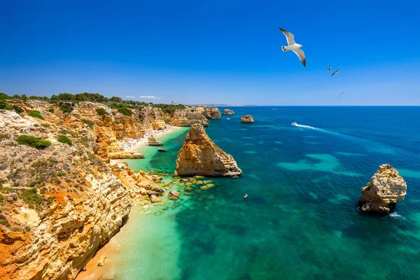 Praia da Marinha, hermosa playa Marinha en Algarve, Portugal . —  Fotos de Stock