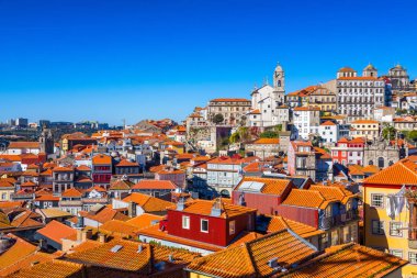 Porto (Oporto) ve Ribeira üzerinde eski şehri panoramik manzaralı