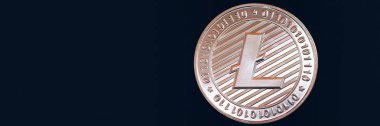 Litecoin kripto para birimi (kripto para birimi). Gümüş Litecoin sikke 