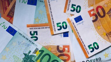 Euro para, Euro nakit arka plan. Avrupa unio banknotlar