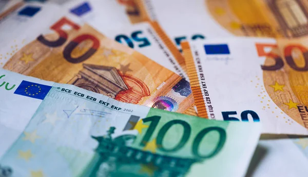 Euro money, Euro cash background. Banknotes of the european unio