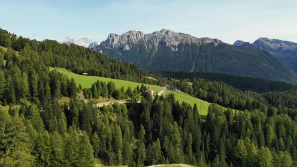 Beautiful mount Catinaccio (also known as Rosengarten) from Passo Costalunga. Dolomites, South Tyrol, Italy. Catinaccio (Rosengarten group), mountains in Italian Alps, South Tyrol — Stock Video