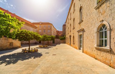 Kasaba Trogir, Hırvatistan Avrupa'nın eski turistik yer itibariyle görüntüleyin. Trog